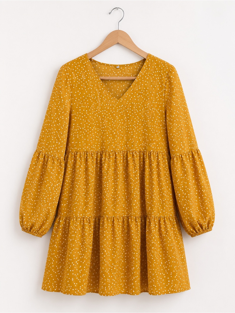 NWOT New Polka Dot Mustard Yellow Dress XL